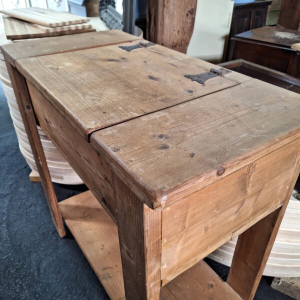 Grenen sidetable, wandtafel, oude houten tafel met opbergvak